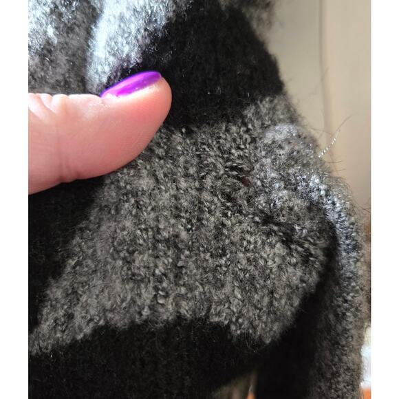 RD Style Brand  Size XS Women's Cardigan Fleece Long Gray Black Zebra Stripe - Picture 3 of 8